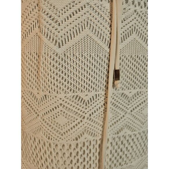 Vintage-Inspired Studio One NY Ivory Maxi Dress Beaded Collar & Drawstring Back - Picture 2 of 7